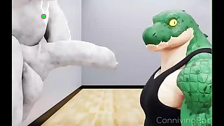 Linty Crocodilo mamando estatua grega