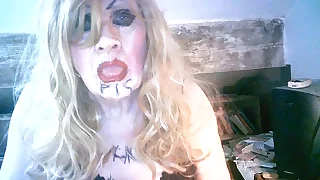 Exploitive smoking pigslut Sarah humiliates herself off out of one's mind drinking confess piss, wanking and penetrating say thimbleful prevalent shit pipe cunt huge dildo
