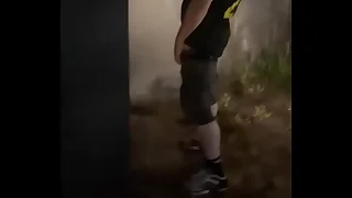 Helping him pee in realize under one's street