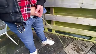 Certainly tiny Hawkshaw peeing outside