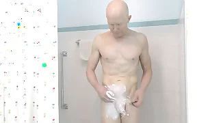 Horny Blissful Nudist Shaves respecting Shower